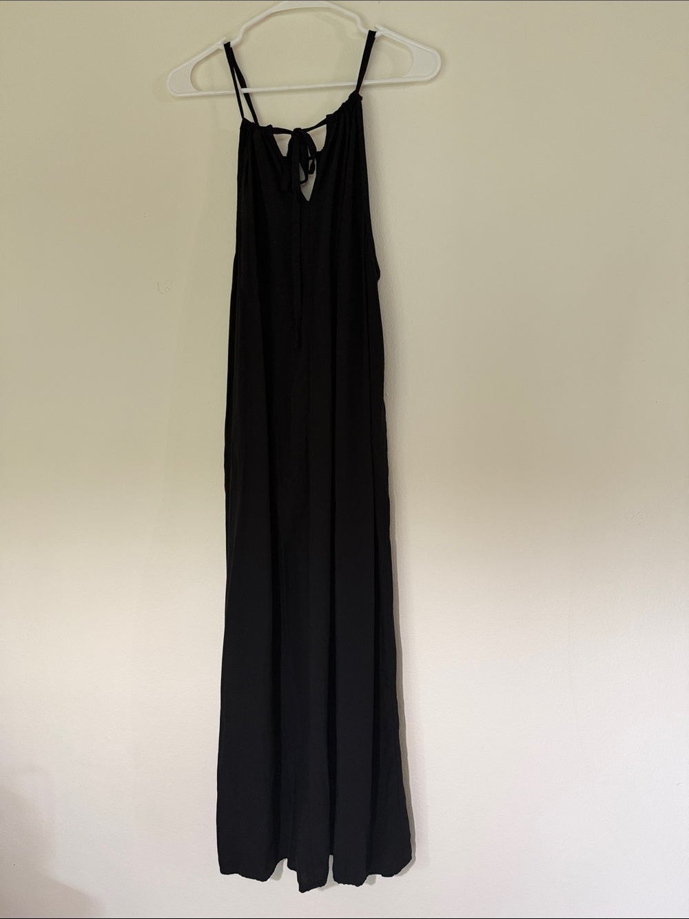 GAP Black Spaghetti-String Maxi Dress with Back Tie